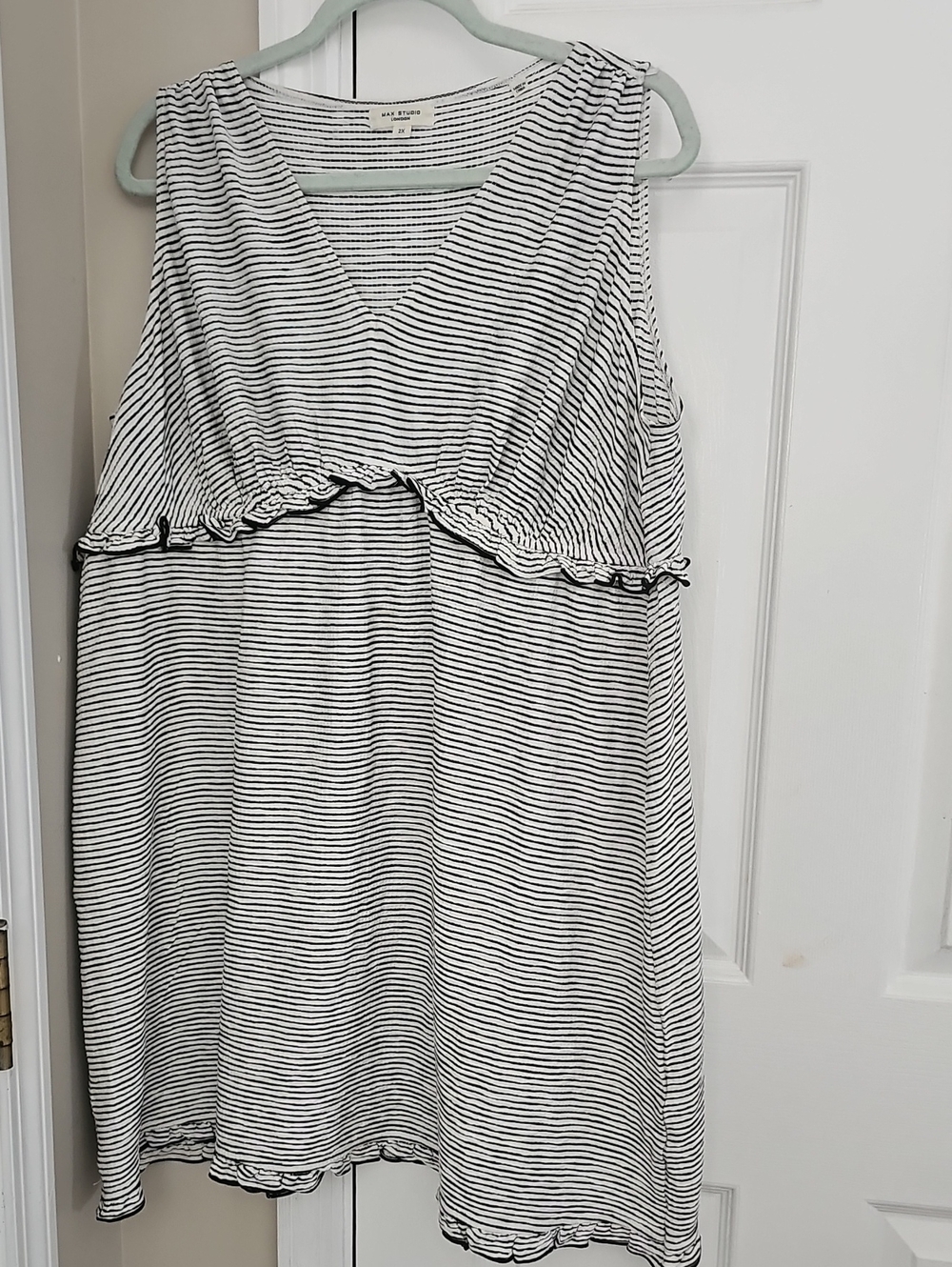 Max Studio Black and White Striped Mini Dress